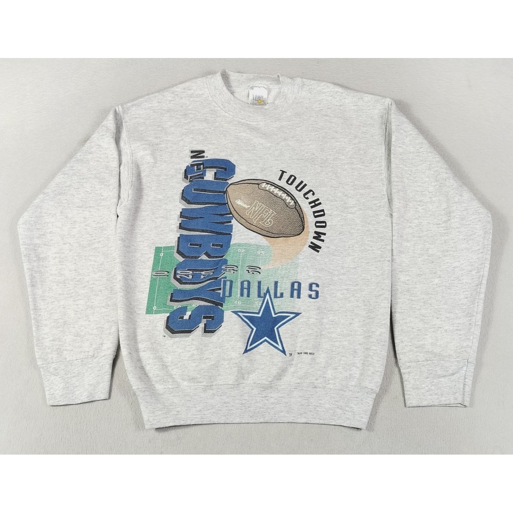 Vintage Dallas Cowboys Sweatshirt Mens Medium Gray NFL Football Official Fan 90s